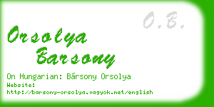 orsolya barsony business card